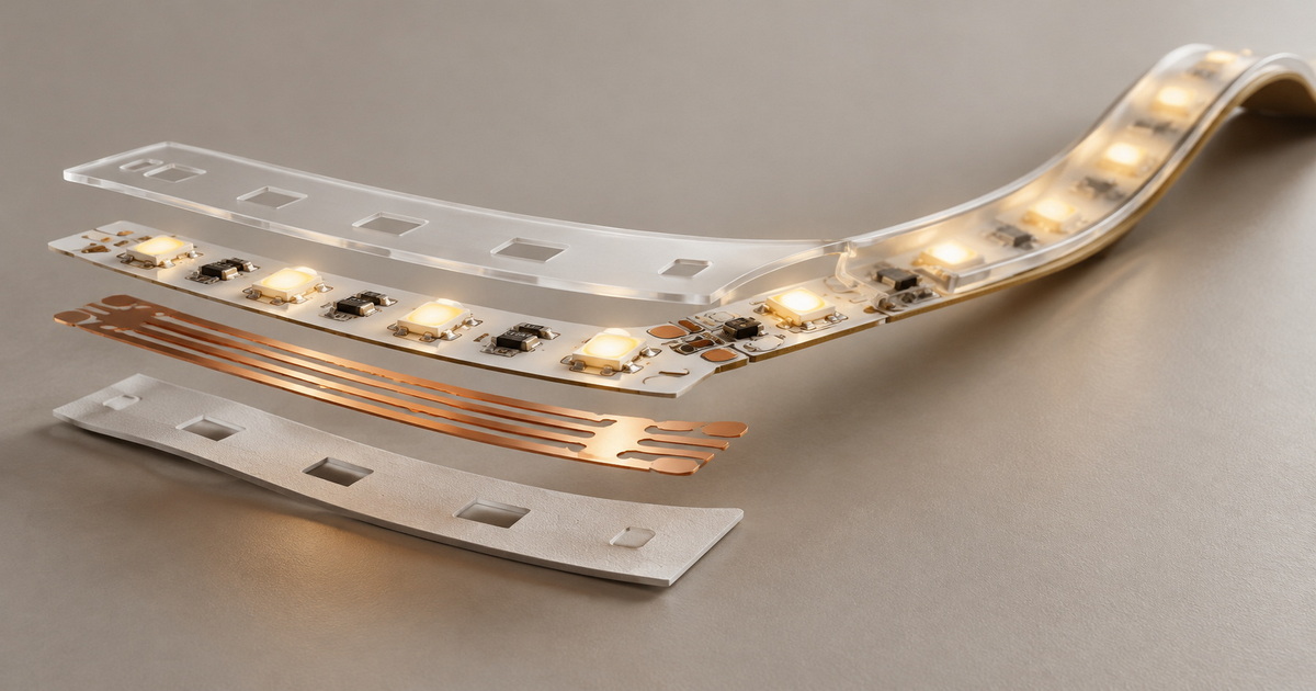 Flexible PCB Structure for LED Strip Lights Flexible PCB Structure for LED Strip Lights