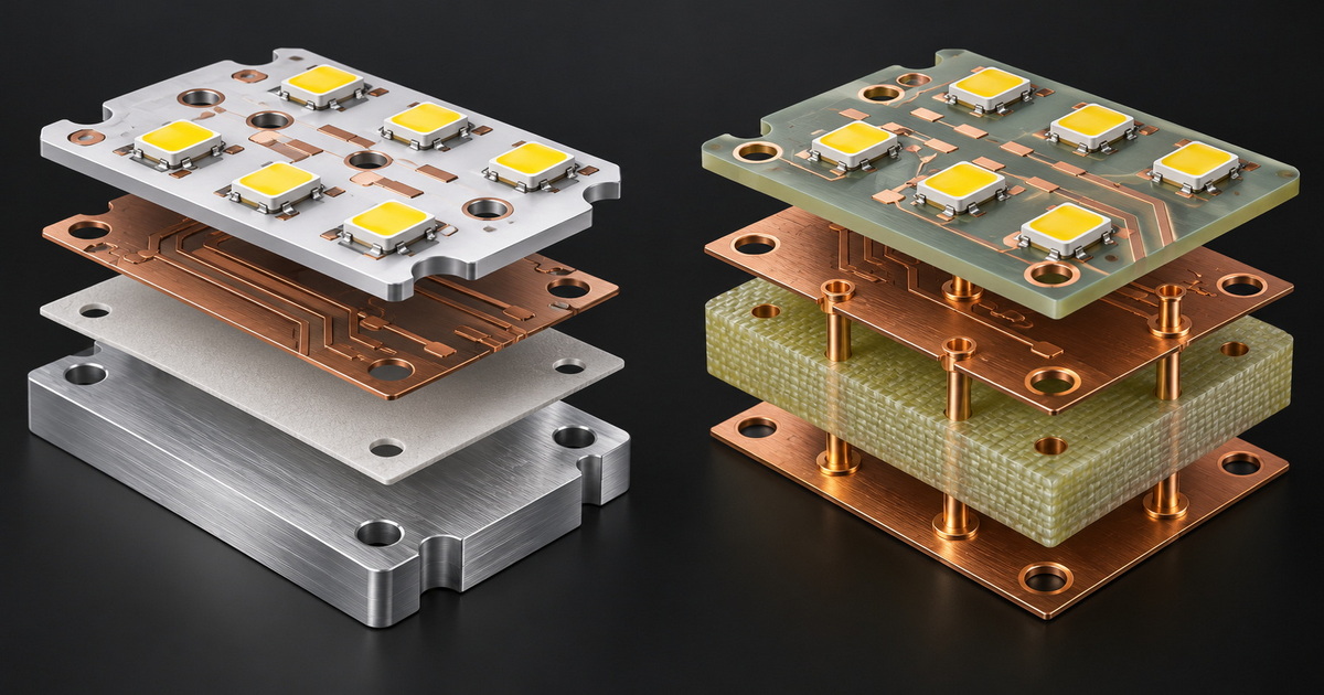 Aluminum PCB And Double Sided FR4 Comparison Aluminum PCB And Double Sided FR4 Comparison
