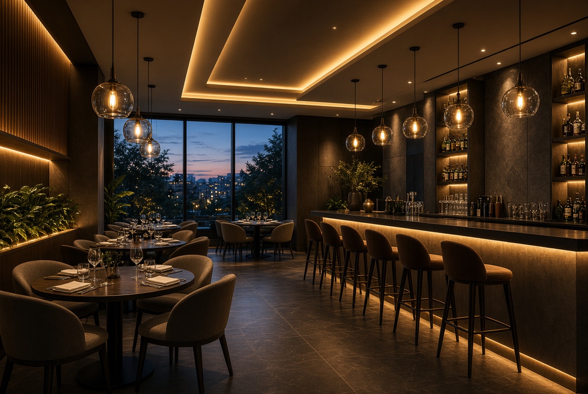 Restaurant Lighting Layered Design レストラン照明のレイヤードデザイン