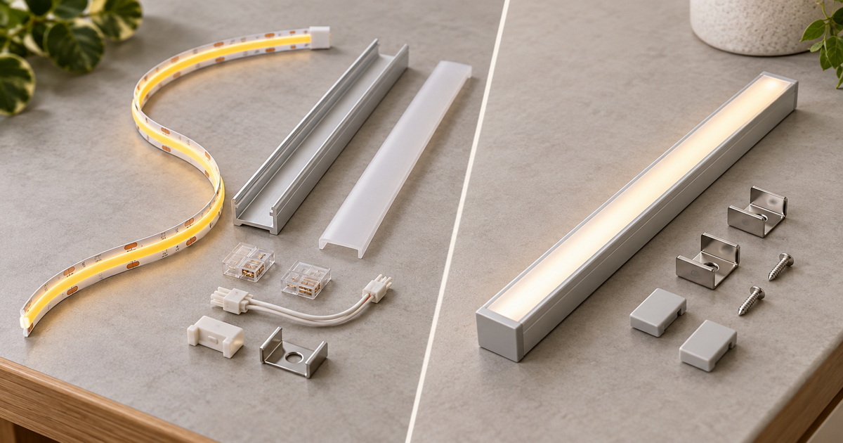COB LED Strip And Linear Light Installation Components COB LED Strip And Linear Light Installation Components