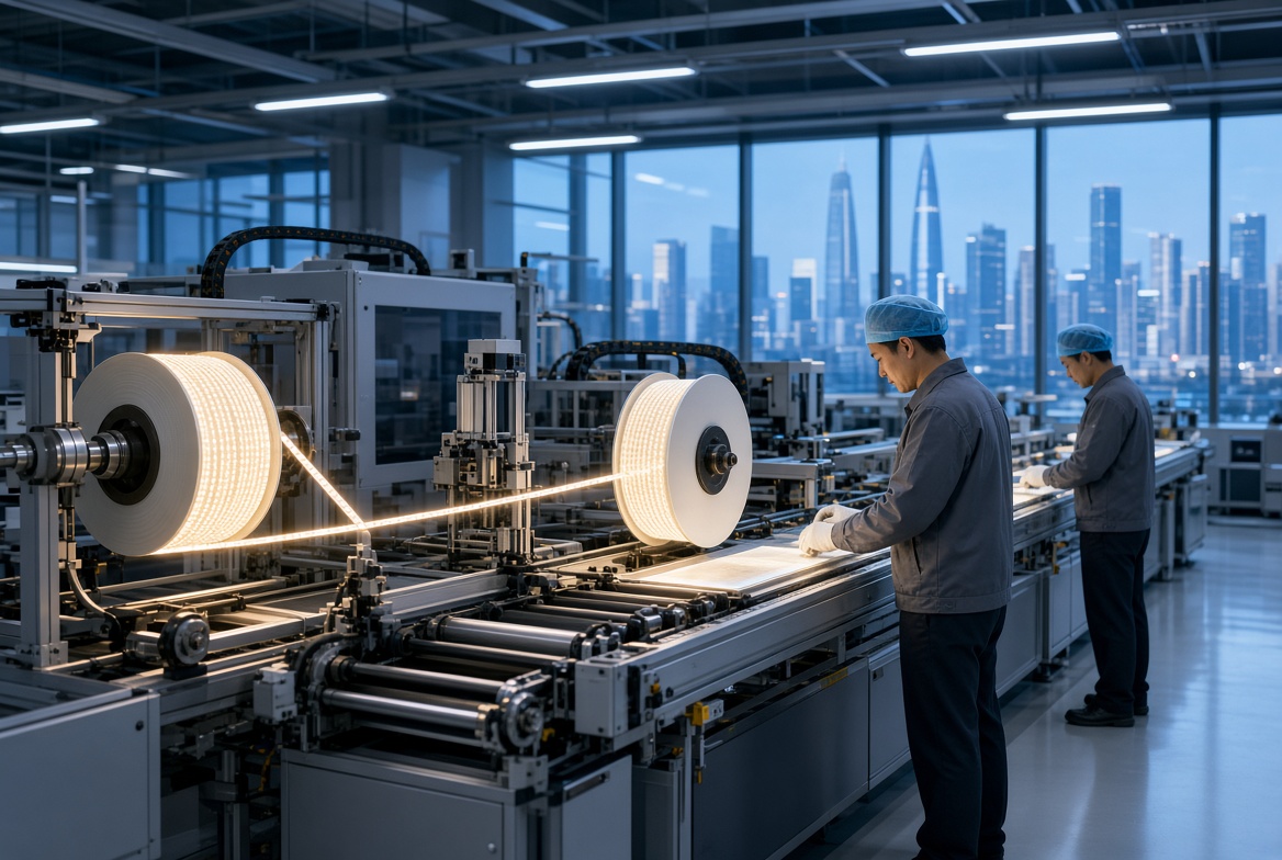 China COB LED Strip Manufacturing Fabricação de tiras LED COB na China