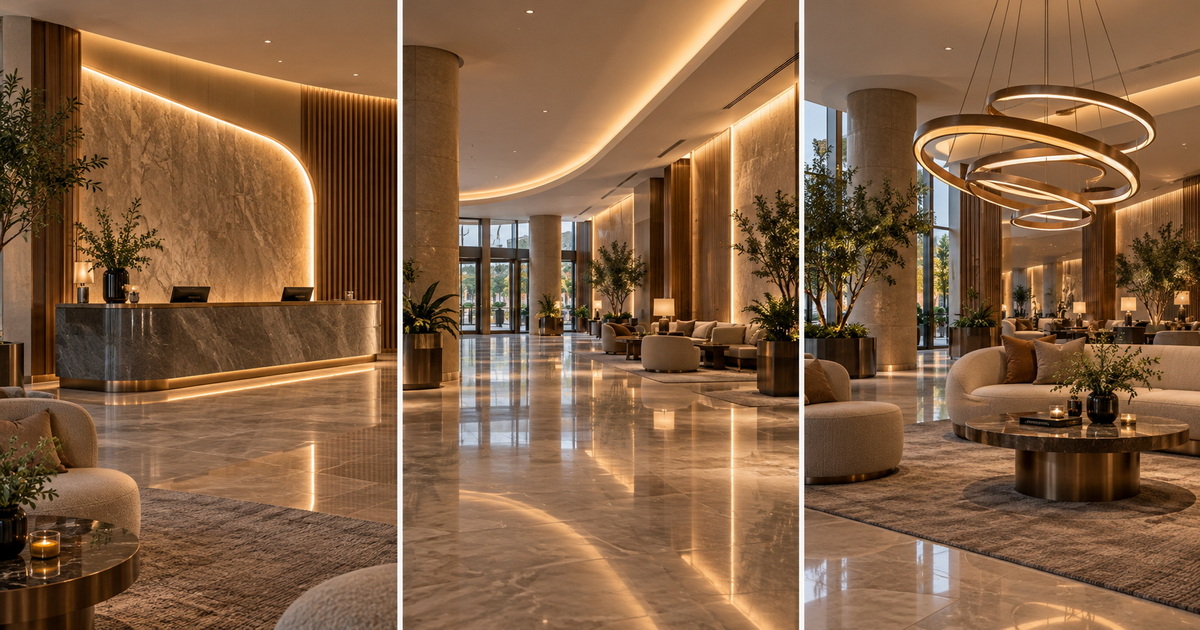Hotel Lobby Lighting Layers Compared