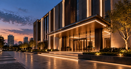 Smart Architectural Facade Lighting At Dusk.jpg