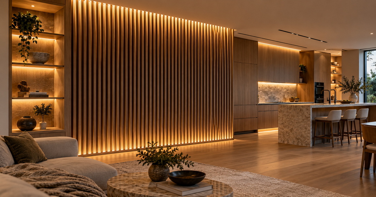 Coordinated Cabinet And Wall Lighting
