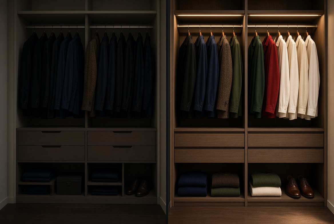 Color Quality Comparison In Wardrobe Lighting Color Quality Comparison In Wardrobe Lighting