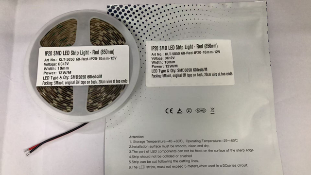 5050 850nm LED Strip 12V IP20 | 60led/m 10mm IR Tape Light Factory