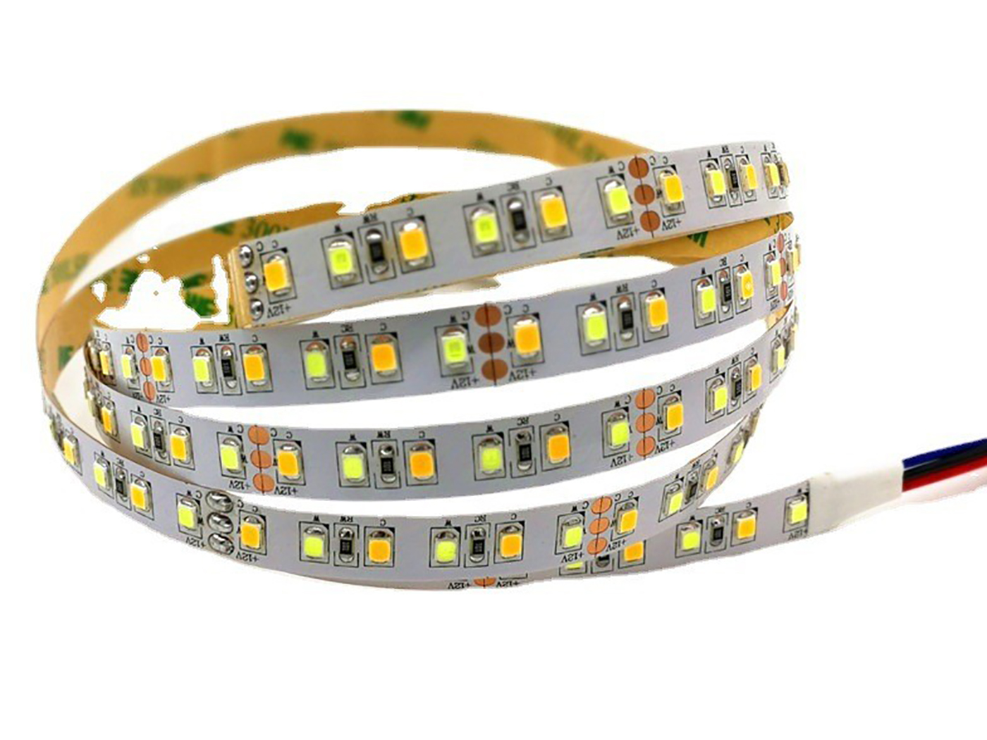 12V 24V Dimmable Energy Saving 120leds/M Switchable Warm Cool White SMD 2835 LED Strip