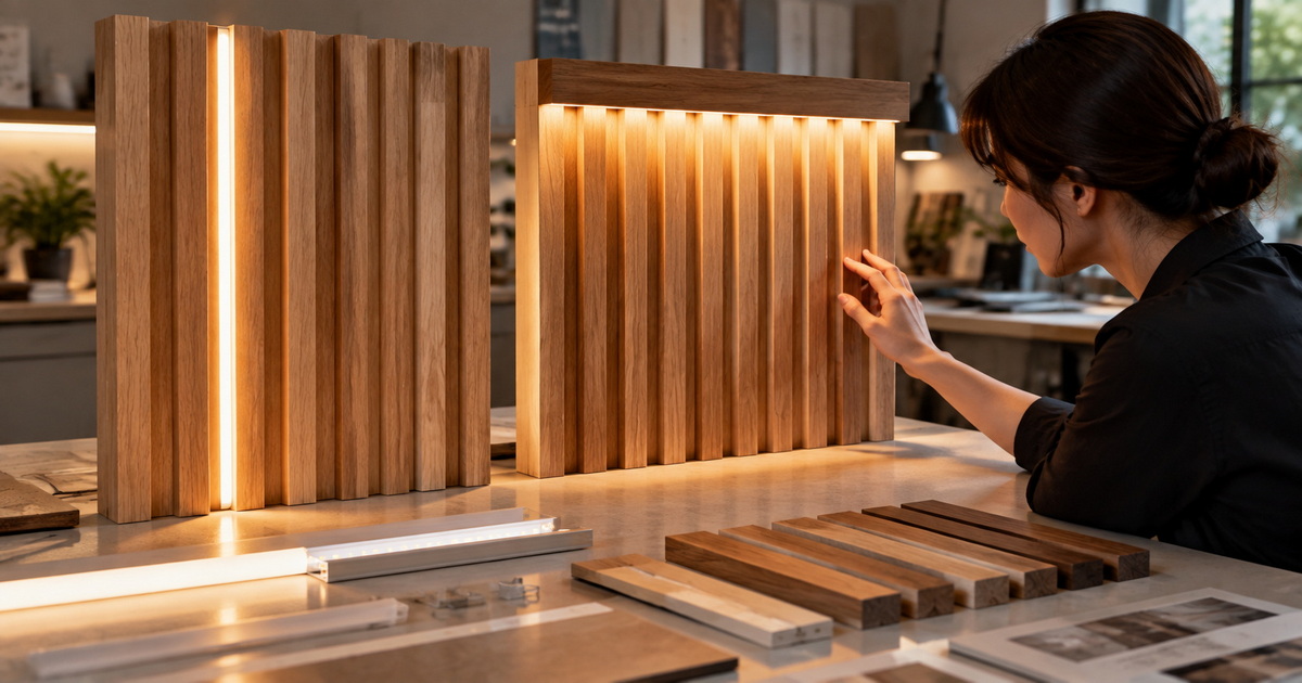 Wood Panel Lighting Sample Bay