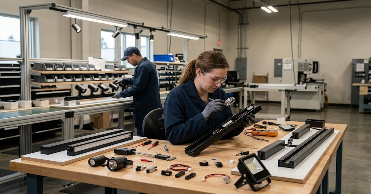 Magnetic Track Lighting Manufacturing And Quality Inspection