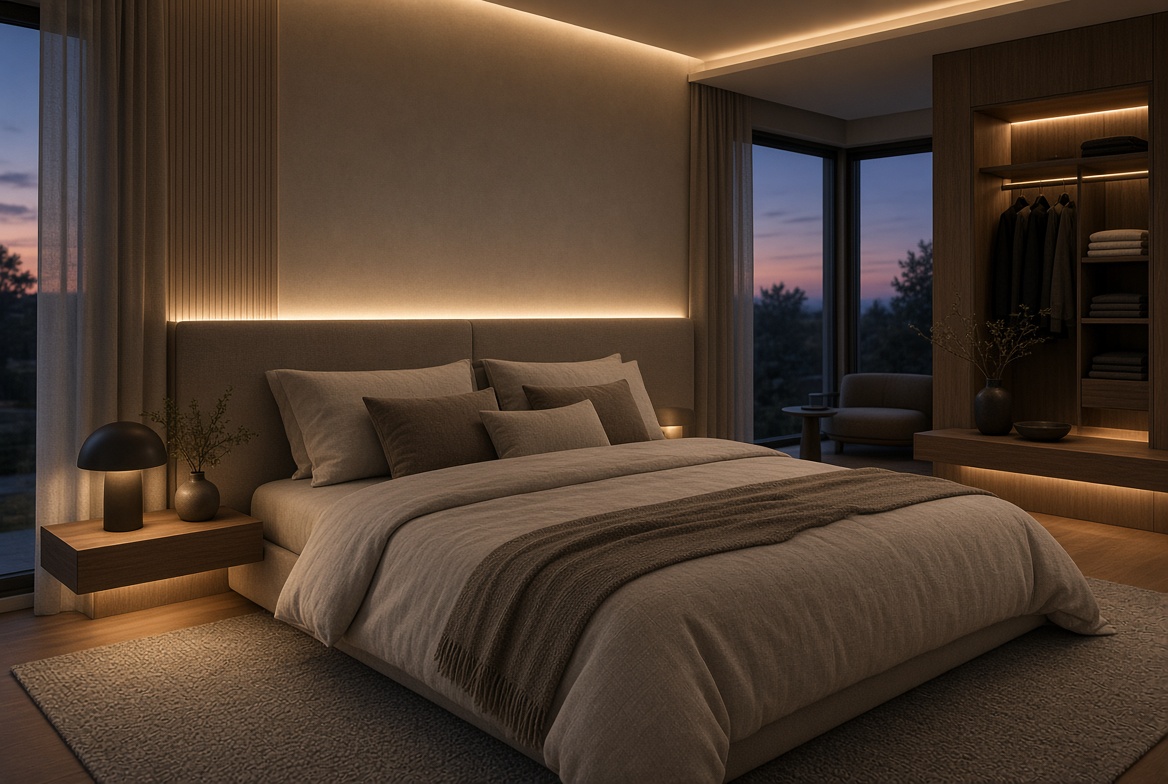 Integrated LED Lighting For Modern Bedroom Integrated LED Lighting For Modern Bedroom